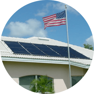 Panel on Roof with American Flag